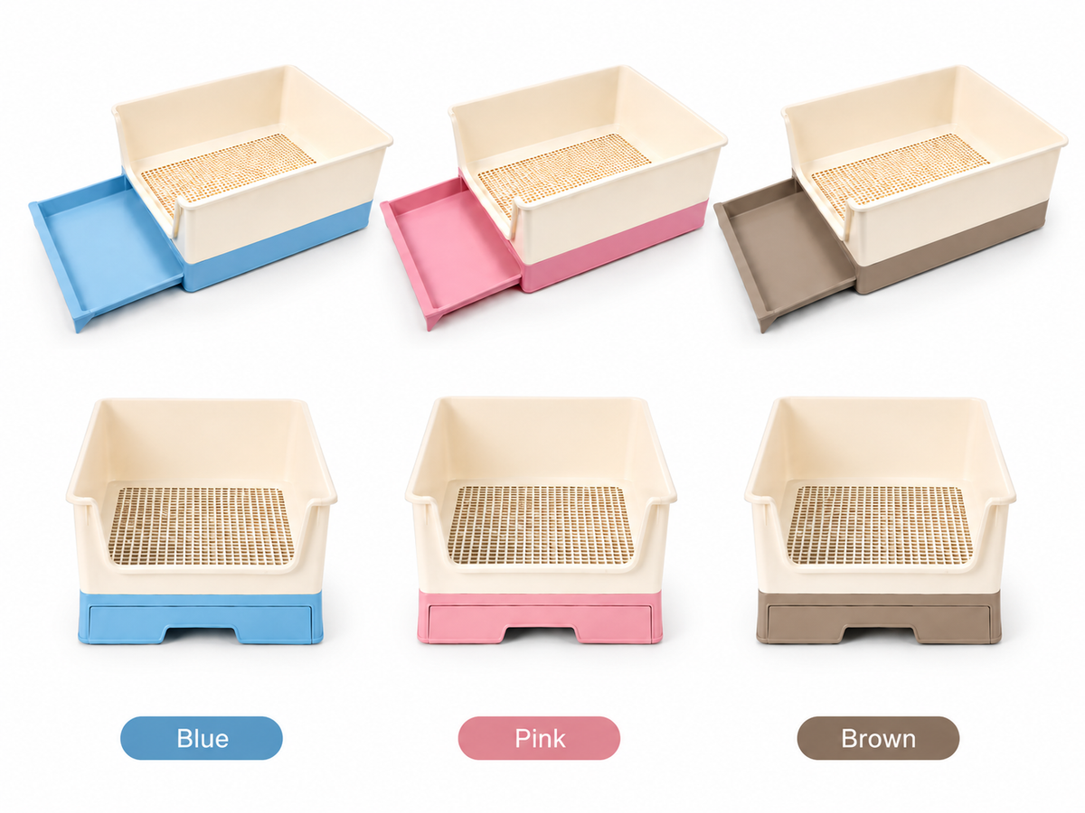 LuckyBunny color options in blue, pink, and brown
